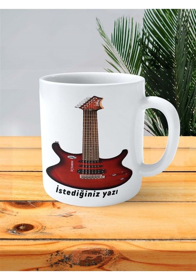 Bass Gitar Baskılı Kupa Bardak Kişiye Özel Model 2 Çok Renkli