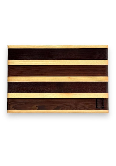 Kaf Ahşap Dişbudak Siyah-beyaz Edge Grain Kesme Tahtası Medium
