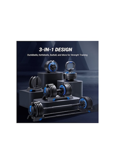Ayarlanabilir 3 İn 1 Dumbbell Ağırlık Seti Dambıl Halter Kettlebell Kompakt Set 24 Kg