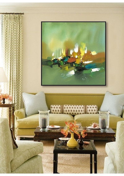 Soyut El Yapımı Yağlı Boya Tablo 86x87cm