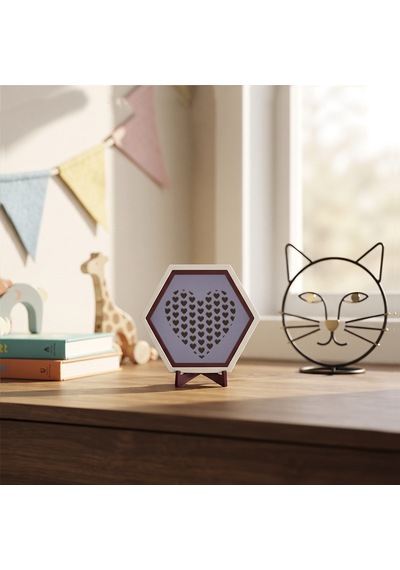 Minimalist Kalp İçi Kalpler Tasarımlı Masaüstü Süsü Çalışma Masanızda Şık Ve Estetik Bir Görünüm Yaratan Dekor Obje 10x10 Cm, Mor