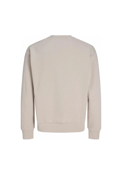 Jack & Jones Jack&jones 12300444 Jcoclub Badge Sweat Crew Neck Grey Erkek Sweatshirt Krem
