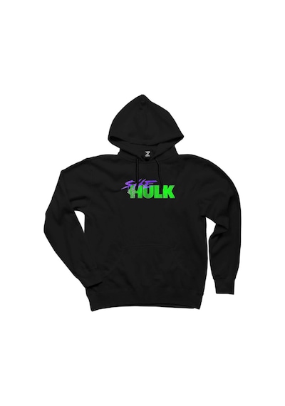She Hulk Logo Siyah Kapşonlu Sweatshirt Hoodie Siyah