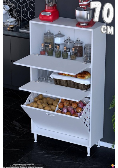 Nore 70 Cm İki Kapaklı Çift Sepetli Çok Amaçlı Kiler Dolabı Mutfak Banyo Düzenleyici 70x150x32 Cm Beyaz Nore 70 Cm İki Kapaklı Çift Sepetli Çok Amaçlı Kiler Dolabı Mutfak Banyo Düzenleyici 70x150x32 Cm Beyaz