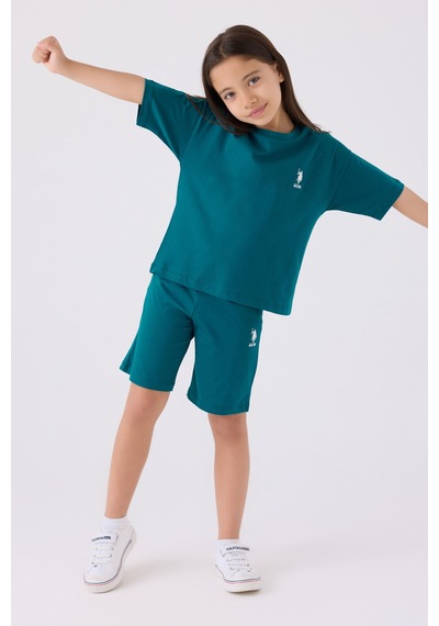 U.S. Polo Assn. U.s. Polo Assn Kız Çocuk Yeşil Bermuda Takım 5274-43885 Yeşil