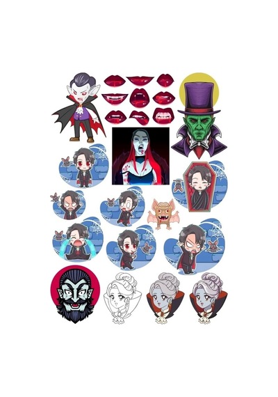 Vampir Sticker Set 3 15 Parça Telefon, Tablet, Defter, Laptop Sticker