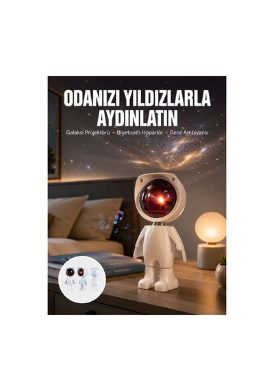 Projeksiyon Güneş Lambası Astronot Gün Batımı Projektör Led Işıklı Yeni Nesil Çr