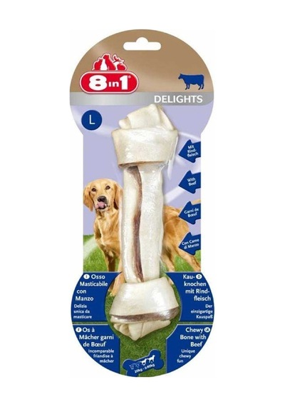 8in1 Delights L Biftekli Tekli Burgu Köpek Çiğneme Kemik
