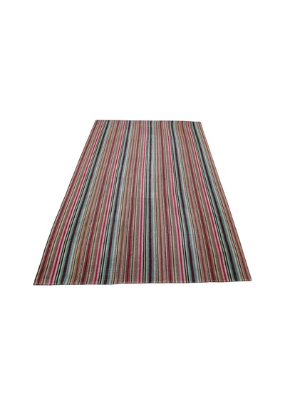 El Dokuma 5m2 Rengarenk Bukleli Pamuklu Kilim 6396