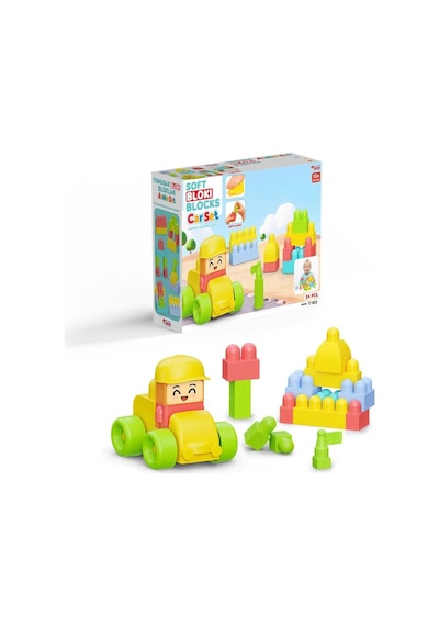 04128 Yumuşak Bloki Blokları Araba Set 24 Parça