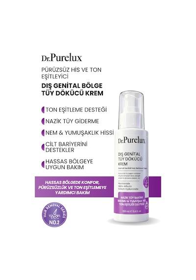 Dış Genital Bölge İçin Hassas Tüy Dökücü Krem Pürüzsüz His Ve Ton Eşitleyici 100 Ml