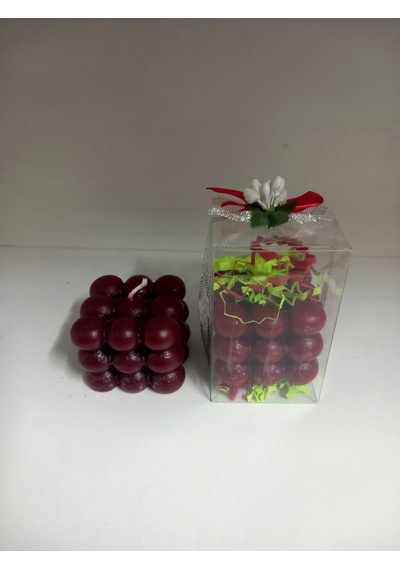 Buble Kırmızı Buyuk Mum 2 Adet Açık Kırmızı