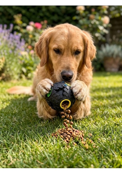Sesli Kedi Köpek Ödül Maması Bulma Topu Zeka Topu - Siyah Renk