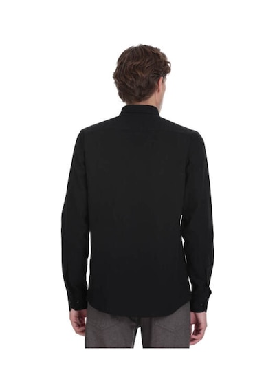 Hatemoğlu Siyah Comfort Fit 100% Pamuk Düğmeli Yaka Uzun Kollu Casual Gömlek 4111999 Hatemoğlu Siyah Comfort Fit 100% Pamuk Düğmeli Yaka Uzun Kollu Casual Gömlek 4111999