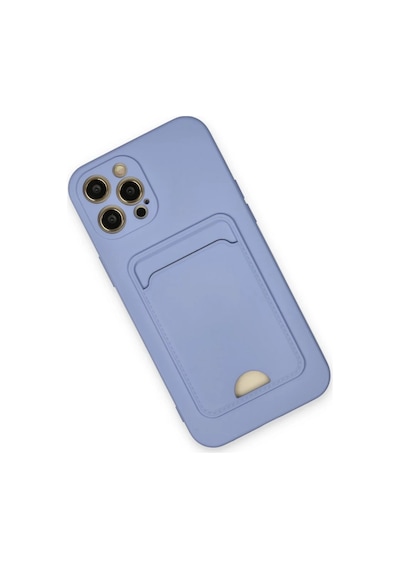Apple Uyumlu iPhone 12 Pro Max Uyumlu Kılıf Kelvin Kartvizitli Silikon - Lila