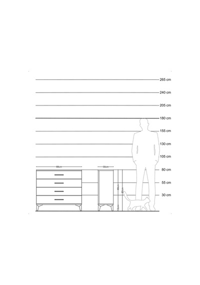 Arges Şifonyer 4 Çekmeceli 88x30x80 Antrasit-antrasit Antrasit