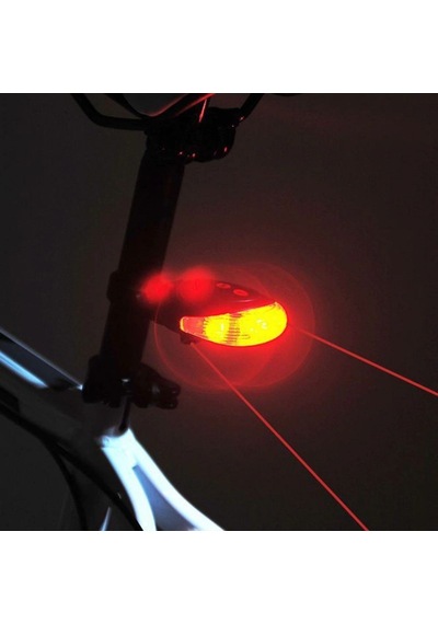 Buffer Çok Fonksiyonlu Pilli Bisiklet Led Lazer Işığı Arka Stop Lambası İndigo