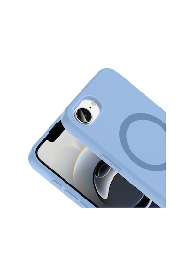 Apple Uyumlu iPhone 16e Kılıf Pastel Renkli Magsafe Kamera Yükseltili Silikon Cherena Baby Blue