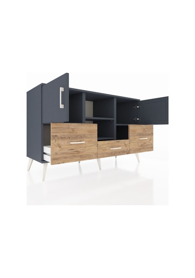 Hyperion Konsol 4 Raflı 3 Çekmeceli 3 Kapaklı 132x44x83 Antrasit-antrasit/çam Antrasit/çam Hyperion Konsol 4 Raflı 3 Çekmeceli 3 Kapaklı 132x44x83 Antrasit-antrasit/çam Antrasit/çam