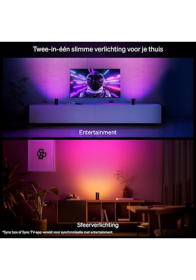 Philips Hue Flare Akıllı Duvar Aydınlatma - Siyah - Renkli Işık, Colorcast Teknolojisi, Bluetooth Uyumlu, Alexa, A Diğer