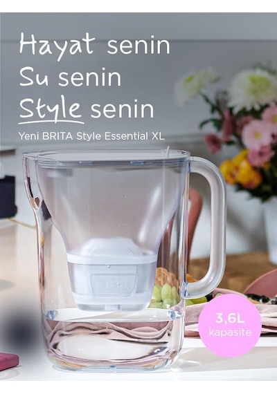 Ayrex Brıta Style Essential Xl 1 X Maxtra Pro Pure Performance Filtreli Su Arıtma Sürahisi Beyaz 3,6l Diğer