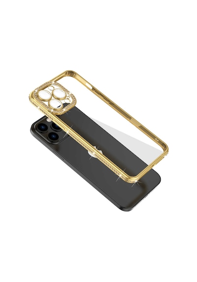 Apple Uyumlu iPhone 13 Pro Kamera Korumalı Taşlı Zore Mina Kılıf-mavi Mavi
