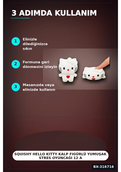 Squishy Hello Kitty Kalp Figürlü Yumuşak Stres Oyuncağı 12 Adet Karışık Renk Seti Bx-316716