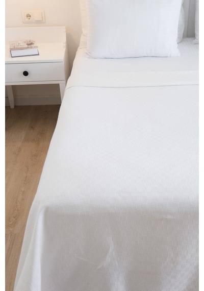 Oslo Serisi Tek Kişilik Otel Pikesi 160 230cm Beyaz