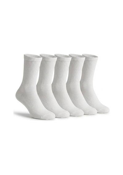 Lykos Kadın Beyaz Pamuklu Soket Çorap 5 Li Paket Beyaz