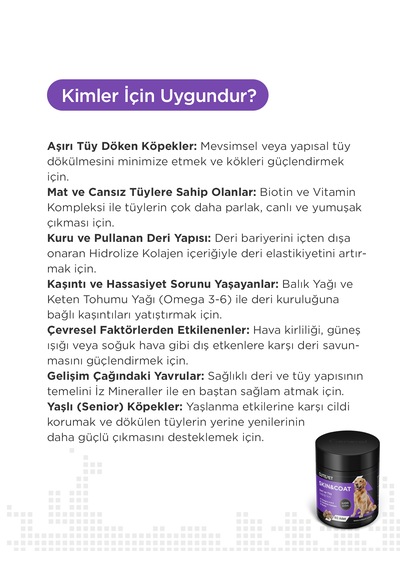Cutepet Skin & Coat Köpek Deri Ve Tüy Sağlığı Tableti 60 Adet Omega 3-6-9, Biotin Ve Kolajen Destekli