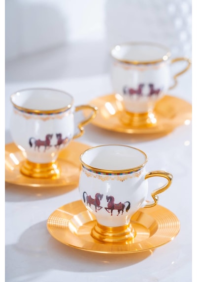 Acar Jasmine 6 Kişilik Kahve Fincanı Takımı - 90 Ml Beyaz