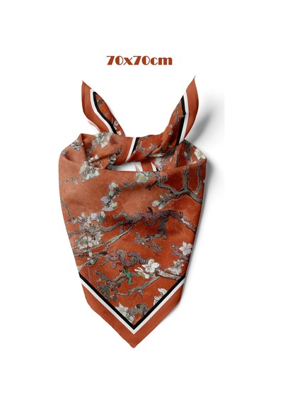 Orange Blossom Desen 70 70cm Bandana/fular Çok Renkli