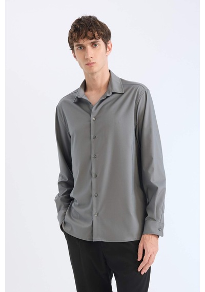 DeFacto Regular Fit Polo Yaka Uzun Kollu Gömlek E3242AX25SPKH496