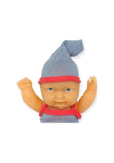 20 Cm Sevimli Et Bebek - Çıkarılabilir Neon Kıyafetli Gerçekçi Oyuncak Bebek - Gri - Pembe 1 Adet