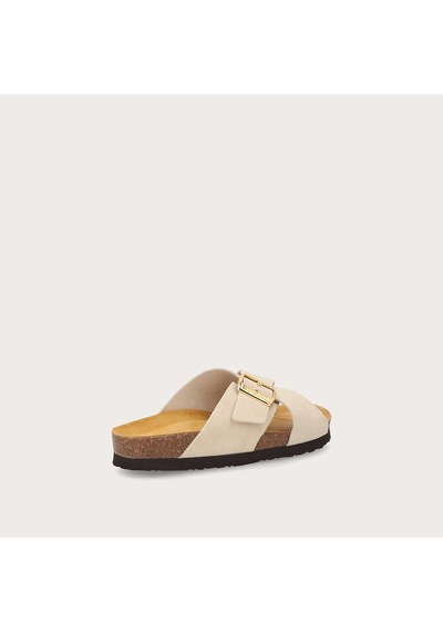 Cappucino Terlik Kadın 17b3 Frau Velour-s Suede Crossover-strap Slıders Kahverengi