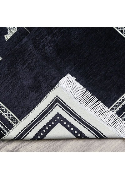 İsimli Ramadan Kerim Şönil Seccade Siyah 68x110 Cm Çok Renkli