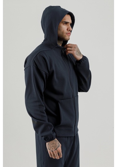 Airlife Clubby Ir Zone Tam Boy Fermuarlı Erkek Kapüşonlu Sweatshirt Lacivert