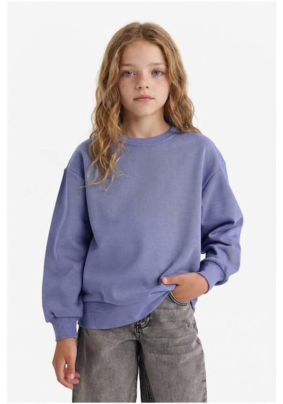 Defacto Kız Çocuk Relax Fit Bisiklet Yaka Basic Düz Sweatshirt A2797a825aupr510 Mor Defacto Kız Çocuk Relax Fit Bisiklet Yaka Basic Düz Sweatshirt A2797a825aupr510 Mor