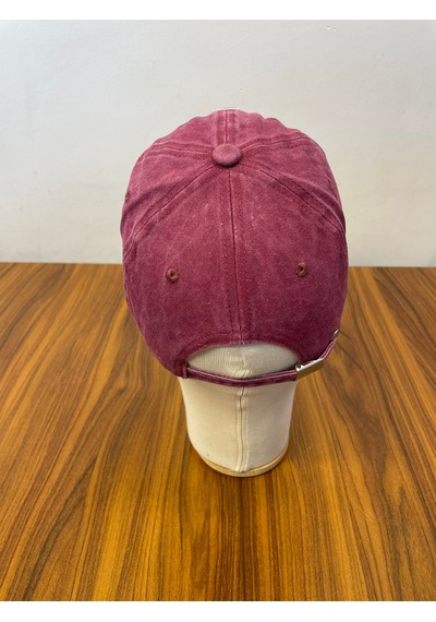 Hamze Çapa Nakışlı Denizci Yıkamalı Vintage Eskitme Unisex Cap Şapka Bordo