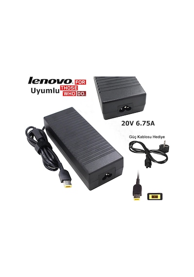 Lenovo Uyumlu 45N0554, 36200609, 45N0362, 45N0364 Adaptör 135W Şarj Ci