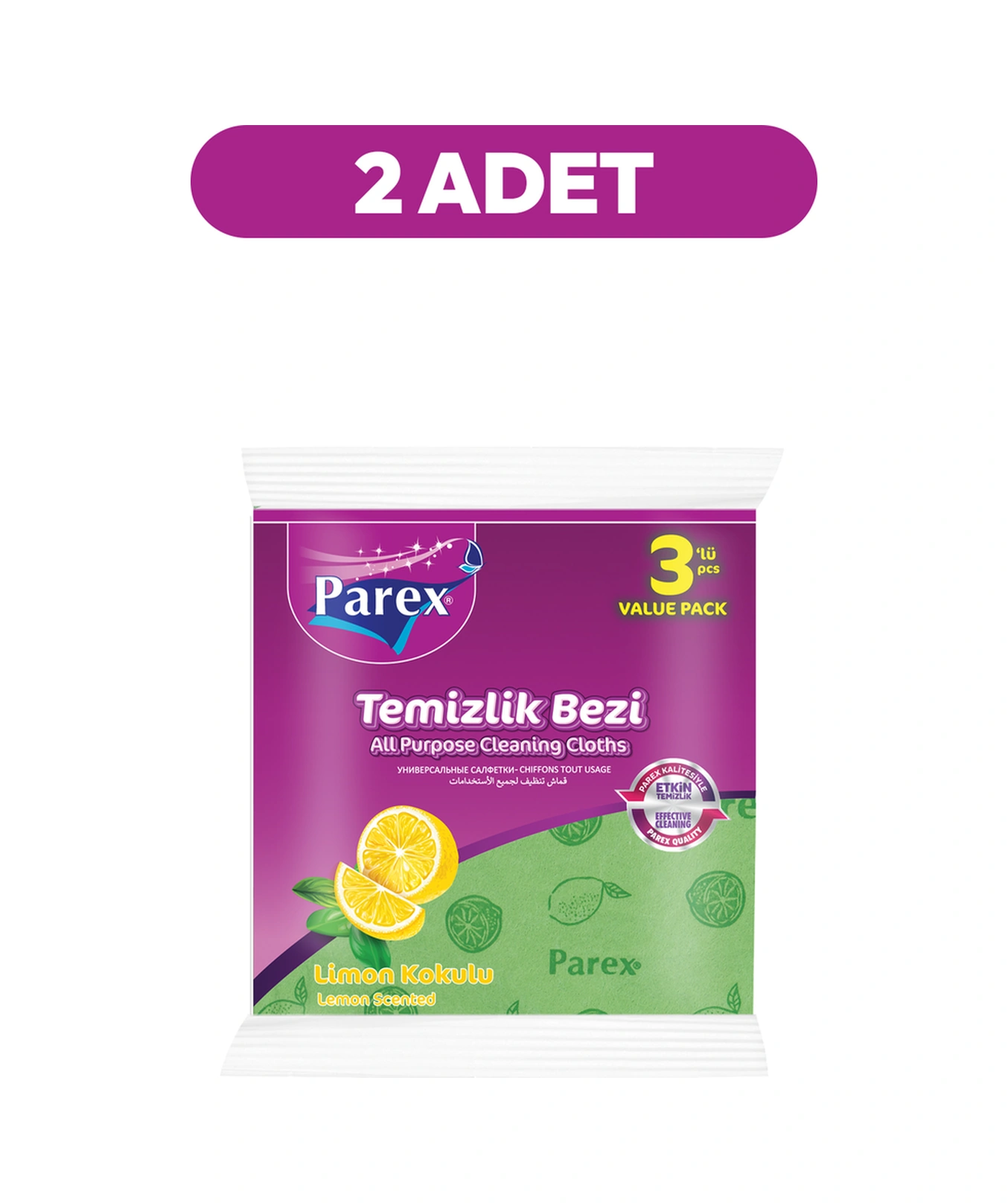 Limon Kokulu 3'lü Temizlik Bezi İkili Paket Diğer