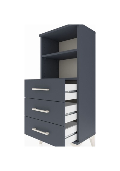 Arges Komodin 2 Raflı 3 Çekmeceli 44x30x106 Antrasit-antrasit Antrasit