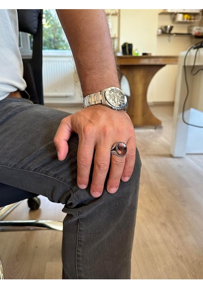 925 Ayar Gümüş Yüzük - Üretilmiş Taş Gümüş Yüzük - El Yapımı Yüzük Üretilmiş Sultanite Gümüş