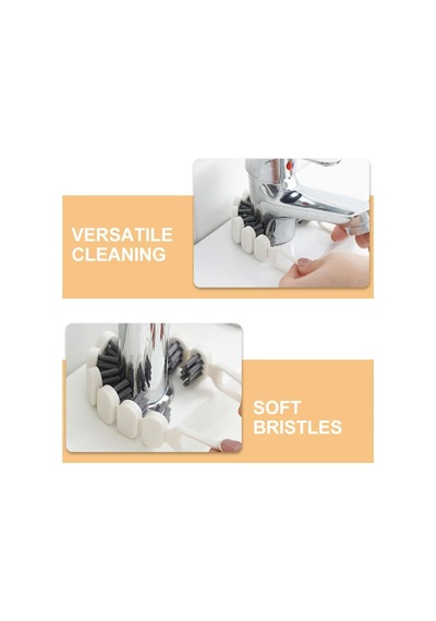 Kyrotech 2'li 360 Bükülebilir Aralık Temizleme Fırçası, 26,5 Cm Esnek Saplı Kavisli Yüzey Temizleyici, Askı Delikli Çok Amaçlı Mutfak Banyo Lavabo Temizlik Fırçası