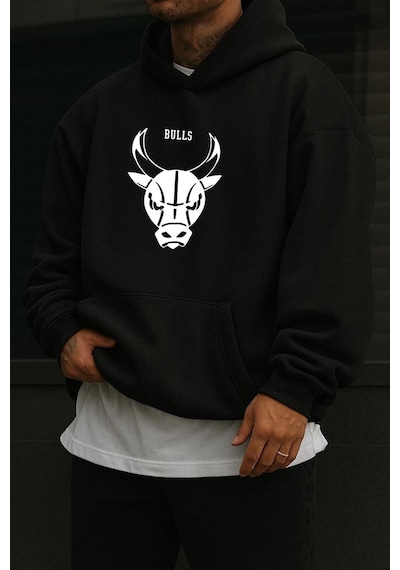 Benroma 3 İplik Penye Chıcago Bulls Baskılı Sweatshırt Çok Renkli