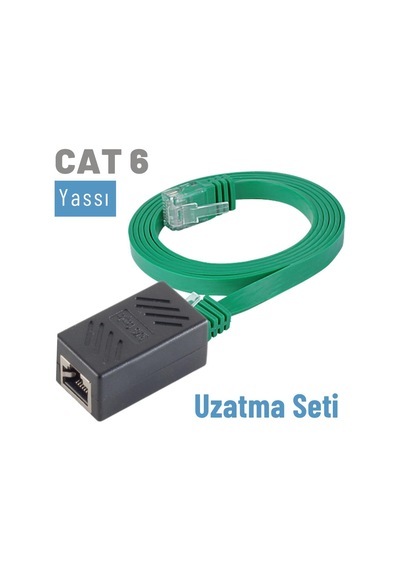 Irenis Cat6 Kablo Uzatma Seti Yassı Ethernet Kablo Ve Ekleyici 50 CM