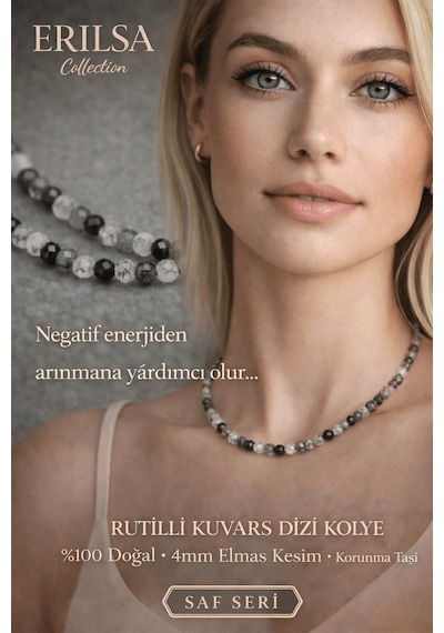 Sertifikalı Rutil Kuvars Dizi Kolye - 4mm Elmas Kesim Minimal Ser Çok renkli