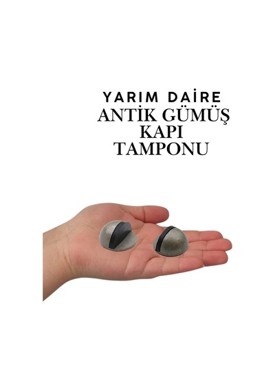 Antik Gümüş Yarım Daire Yapışkanlı Kapı Tamponu Kapı Stoperi Metal Kapı Stopu Durdurucu Tutucu