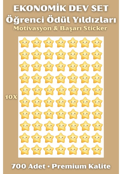 700 Adet Yıldız Şeklinde Öğrenci Ödül Etiketi Ekonomik Motivasyon Ve Başarı Sticker Seti Çok Renkli