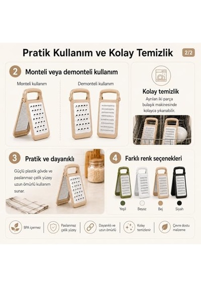 Taraflı Paslanmaz Çelik Rende Dikdörtgen Kaydırmaz Tabanlı Tutacaklı Paslanmaz Çelik Rende Diğer